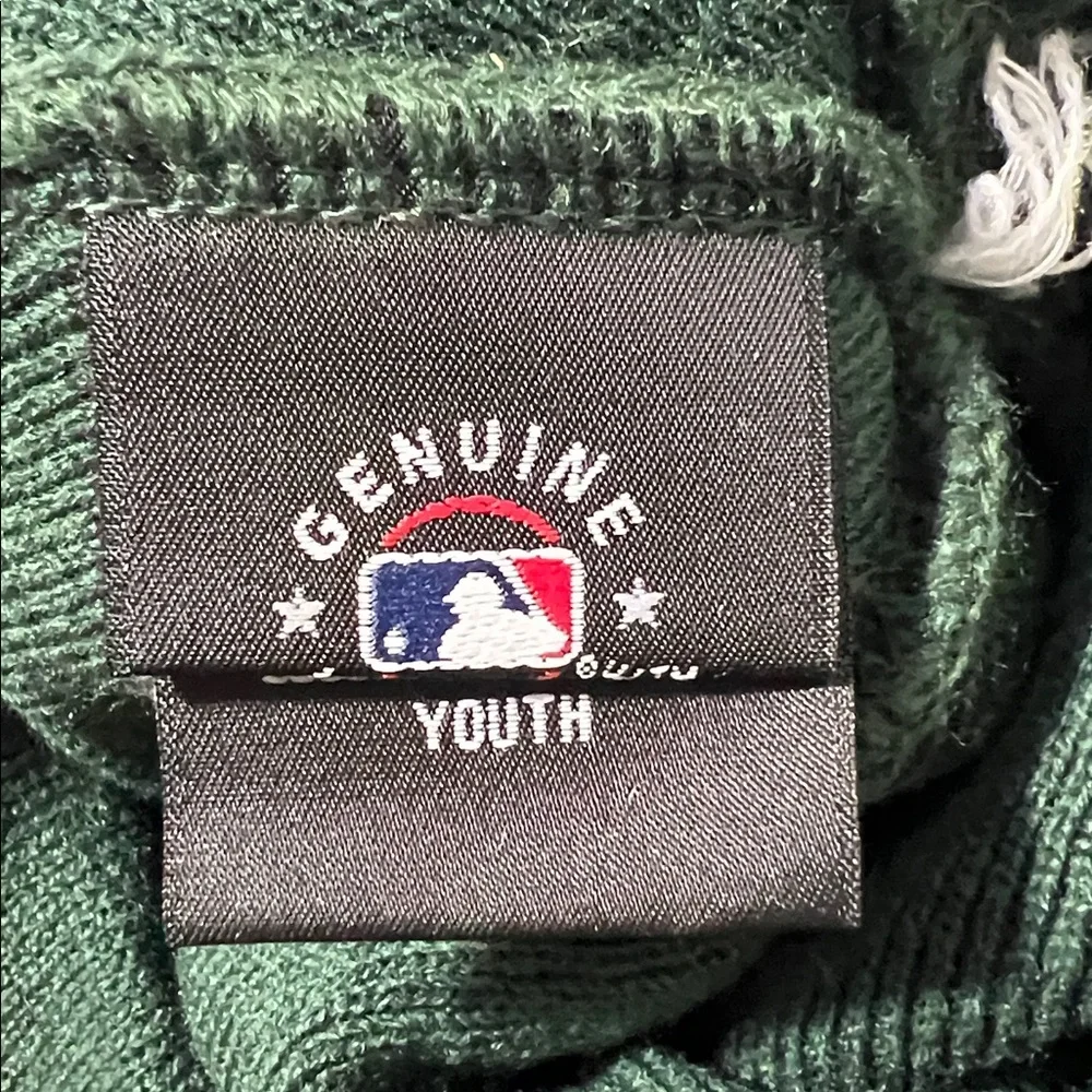 New Era Athletics‎ Kids knit Beanie Green/Yellow Pom Pom removable youth OS MLB